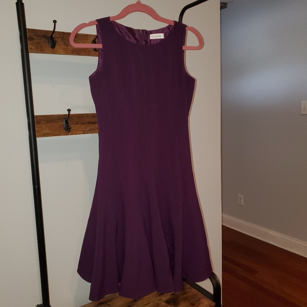 Purple Size 4 Calvin Klein Fit and Flare dress